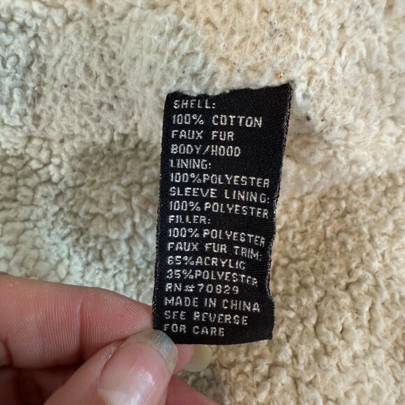 Rue21 Tan Hooded Faux Fur Lined Jacket Parka Women’s Medium - Picture 5 of 10